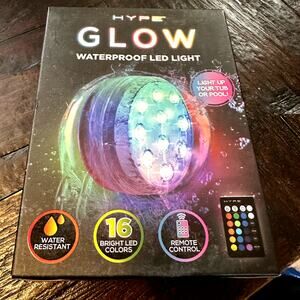 Hype Glow Waterproof LED Light Remote Control 16 Colors Pool Bath Tub‎ Light